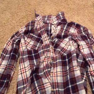 kohls purple and red flannel with chest pocket